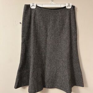 Chaps black wool blend midi skirt, size 8